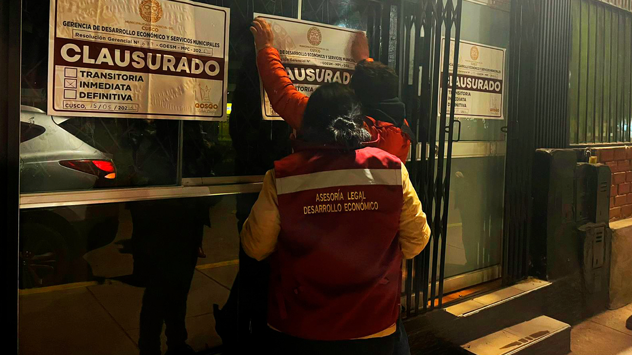 Clausuran local en Cusco que operaba como bar pese a tener licencia de restaurante