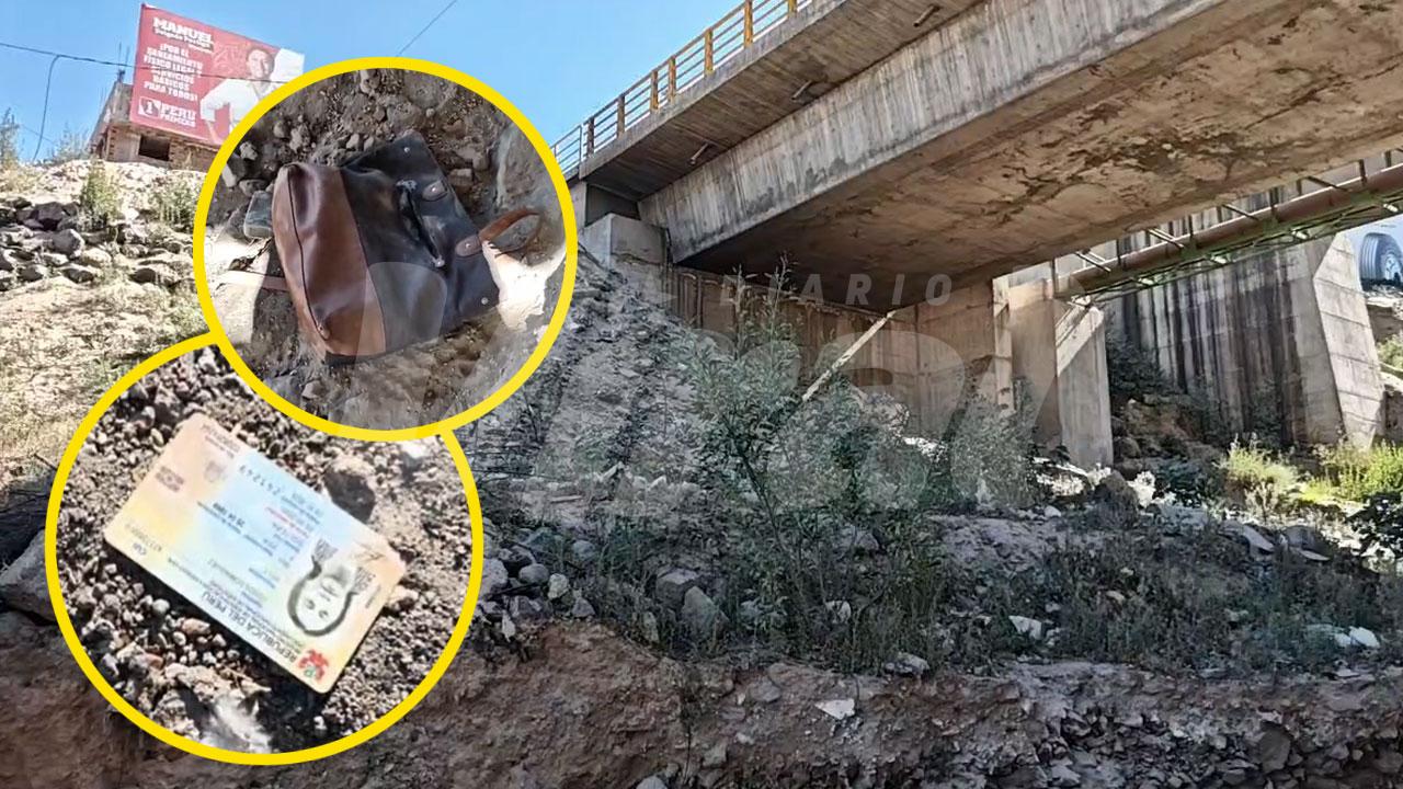 Hallan mochilas y carteras robadas bajo puente Añashuayco