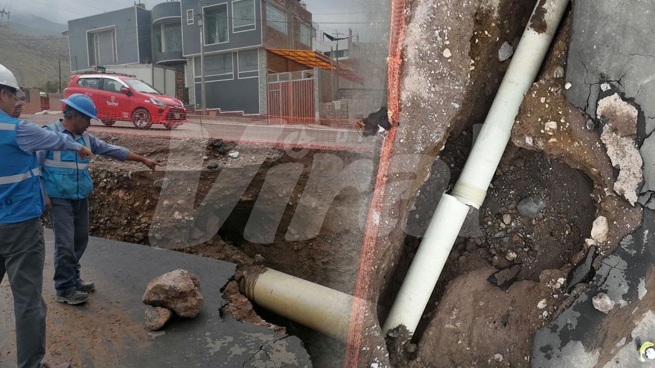 Rotura de tubería matriz restringe el agua potable en más de 13 000 viviendas de Cerro Colorado