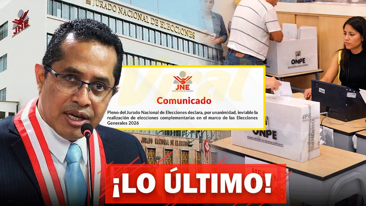 JNE rechaza elecciones complementarias y ratifica continuidad del proceso electoral 2026