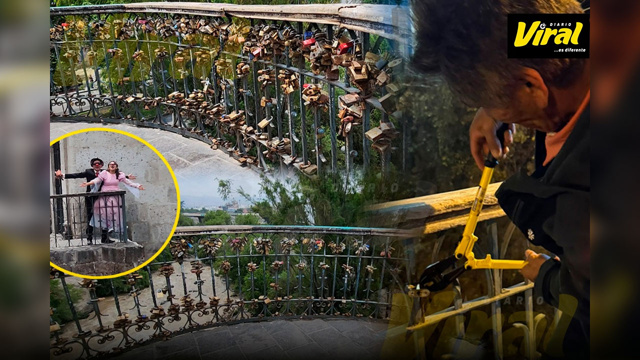 Retiran cerca de 300 candados del Puente Bolognesi para frenar deterioro